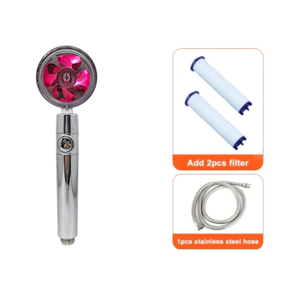 Shower Head Water Saving Flow 360 Degrees Rotating With Small Fan ABS Rain High Pressure Spray Nozzle Bathroom Accessories - Image 10