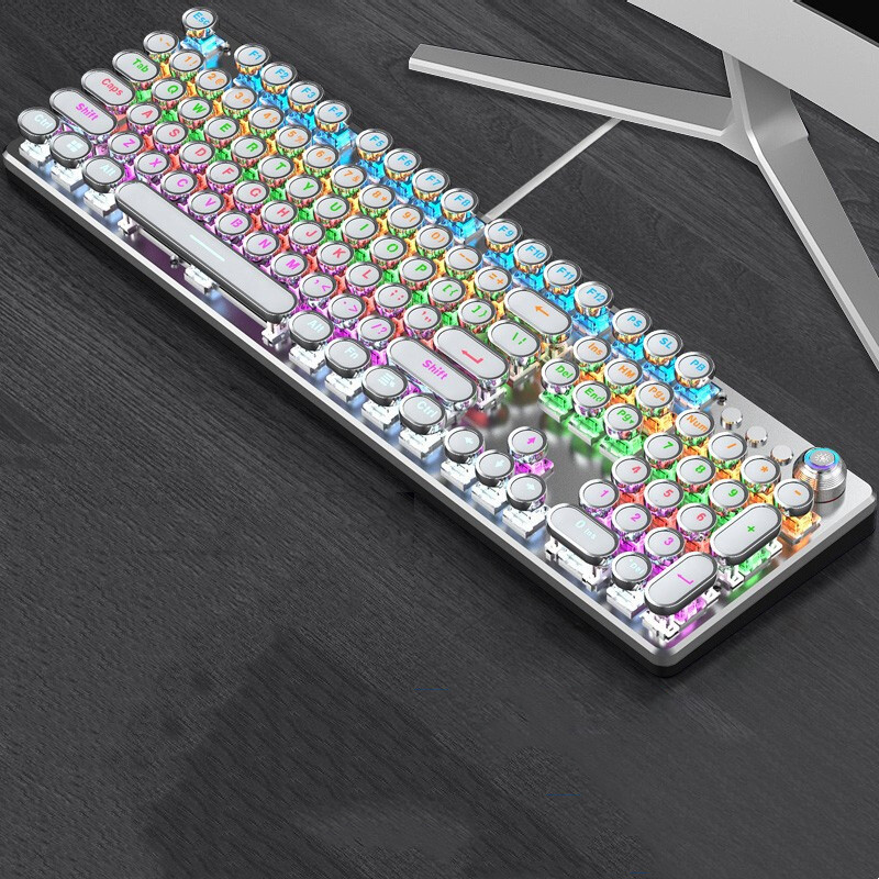 Retro Punk Electroplated Knob Luminous Mechanical Keyboard - Image 5
