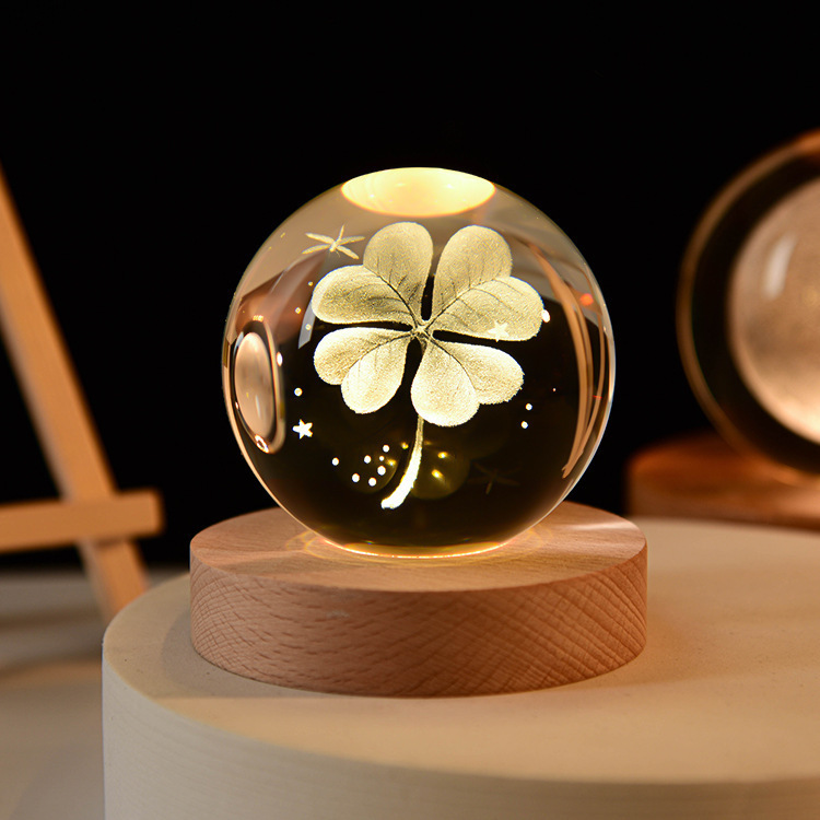 LED Night Light Galaxy Crystal Ball Table Lamp 3D Planet Moon Lamp Bedroom Home Decor For Kids Party Children Birthday Gifts - Image 8