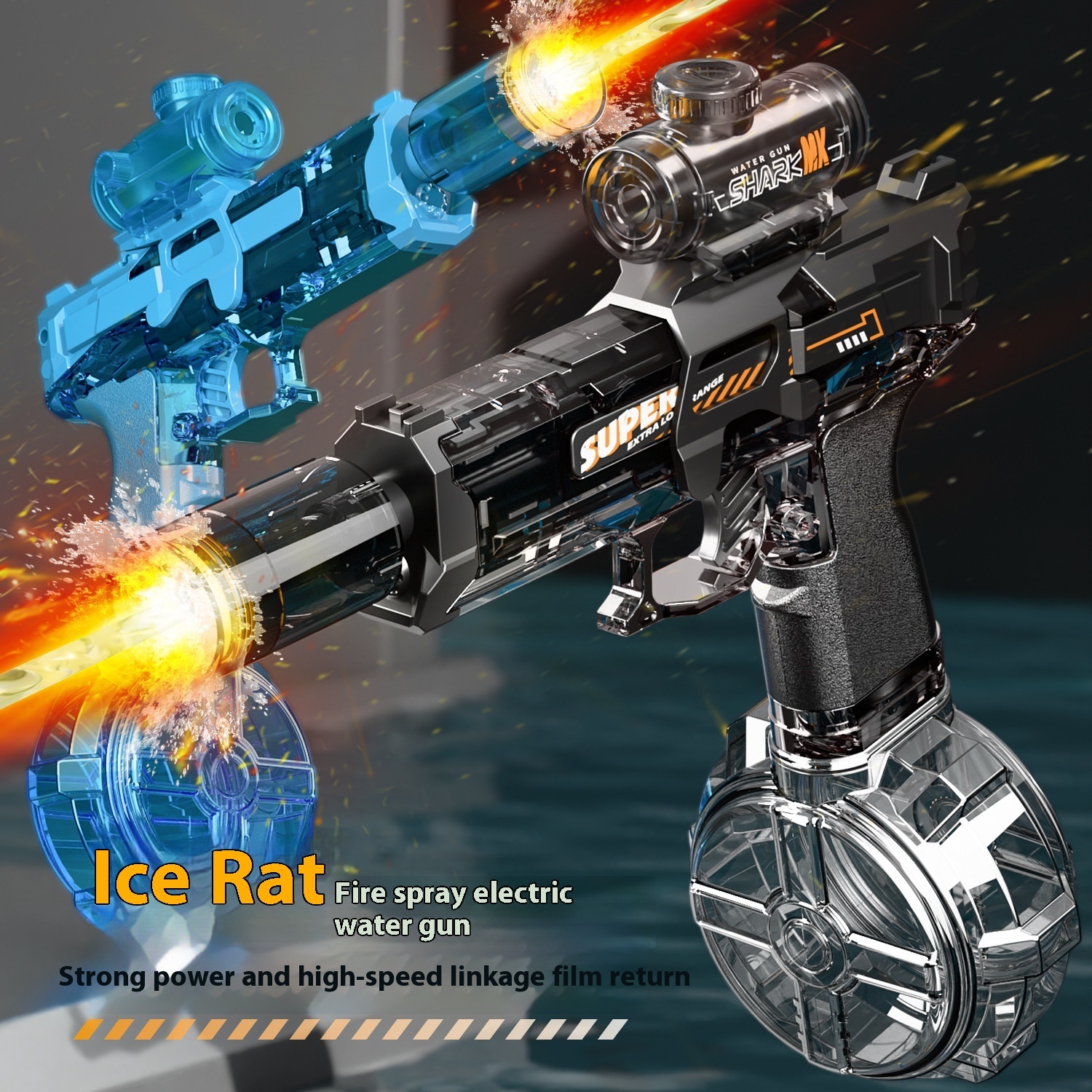 LED Lights Electric Water Guns Children Simulated Shooting Recoil Powerful Automatic Water Spray Gun Kids Summer Outdoor Toys - Image 6