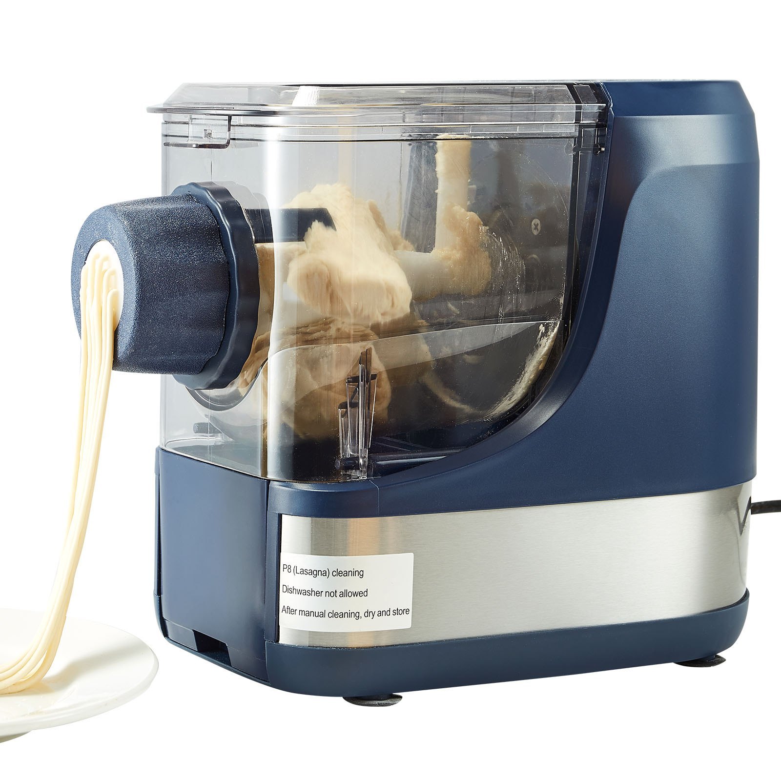 Electric Pasta Maker, 150W Automatic Noodle Maker Machine With 8 Pasta Shapes, 4 Intelligent Modes, 500g Flour Capacity Pasta Maker Machine With Measuring Cups, Cleaning Brush For Home Kitchen