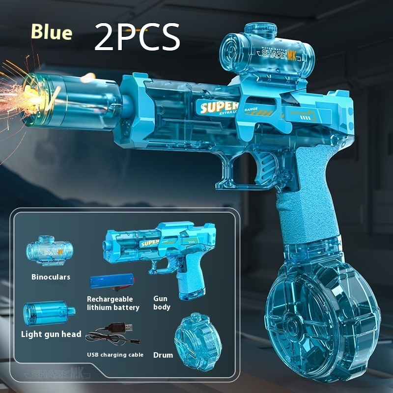 LED Lights Electric Water Guns Children Simulated Shooting Recoil Powerful Automatic Water Spray Gun Kids Summer Outdoor Toys - Image 2