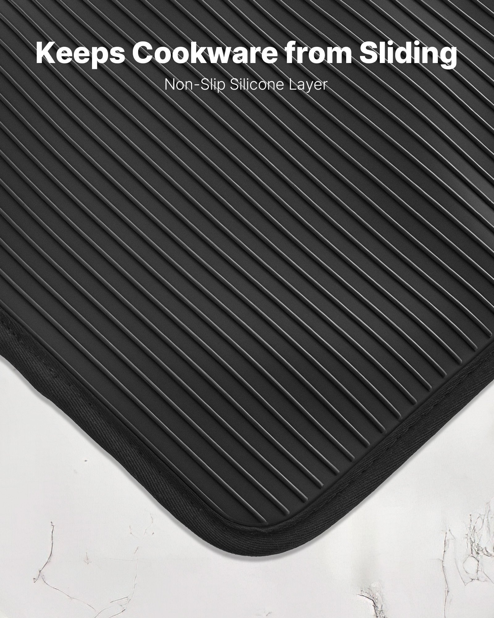 Pot Holders, Heat Resistant To 500°F With Ribbed Soft Anti-Slip Silicone Strips, 100% Cotton 9.06 X 8.98 Inch Hot Pads With 2 No-Marks Hooks, Washable Pot Trivets For Kitchen & Barbeque, 2 Pack - Image 5